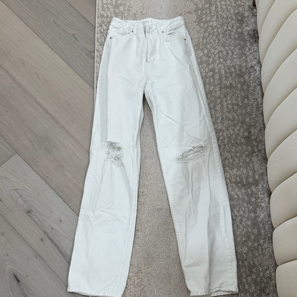 PacSun Women's White Straight Leg Jeans